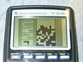 Tetris being played on a TI-83 Plus (an example of calculator gaming)