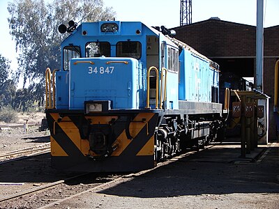 No. 34-847 in PRASA's backdrop blue livery, Bloemfontein, 18 September 2015