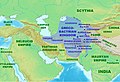 Image 52Approximate maximum extent of the Greco-Bactrian kingdom circa 180 BCE, including the regions of Tapuria and Traxiane to the West, Sogdiana and Ferghana to the north, Bactria and Arachosia to the south. (from History of Afghanistan)