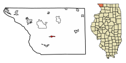 Location of Elizabeth in Jo Daviess County, Illinois