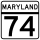 Maryland Route 74 marker