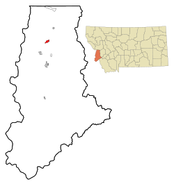 Location of Victor, Montana