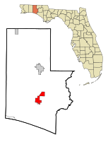 Location in Walton County and the state of Florida