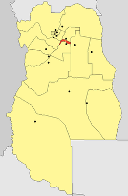 location of Junín Department in Mendoza Province
