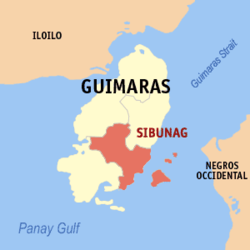 Map of Guimaras with Sibunag highlighted