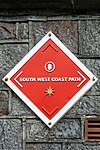 Plaque marking a portion of the South West Coast Path on Plymouth Hoe