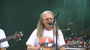 Leslie performing at Fairport's Cropredy Convention 2014