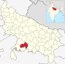 Location of Hamirpur district in Uttar Pradesh