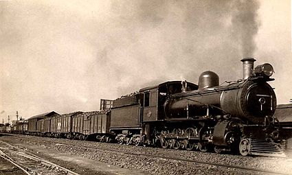 Superheated Class 8 with outside admission piston valves at Braamfontein, c. 1930