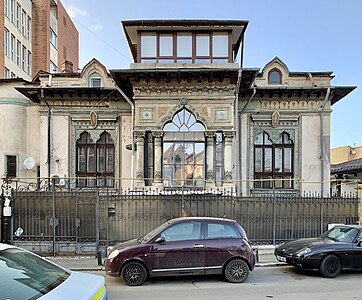 Romanian Revival - Gheorghe Ionescu-Gion House (Strada Logofătul Udriște no. 11), Bucharest, Romania, by Ion N. Socolescu, 1889[42]