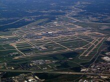 Aerial view of the DFW airport