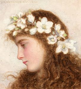 A girl wearing a garland-of wild roses