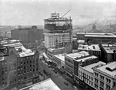 Construction of McKay Tower in the early 1920s.