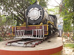 Narrow-gauge steam locomotive is preserved at Santragachi Railway Station