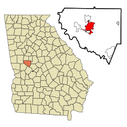 Location in Upson County and the state of Georgia.