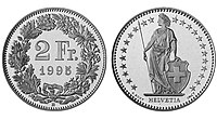 2 Swiss francs 1995