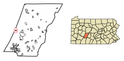 Location of Vintondale in Cambria County, Pennsylvania.