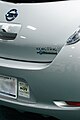 Nissan Leaf electric car with Maryland's sticker to identify plug-in electric vehicles eligible to use HOV lanes with solo drivers