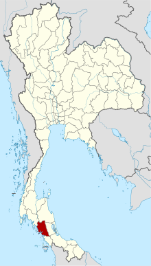 Map of Thailand highlighting Trang province