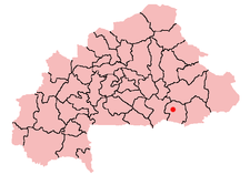Location of Ouargaye in Burkina Faso