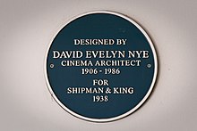Designed by David Evelyn Nye, Cinema architect, 1906–1986, for Shipman & King 1938