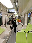 Inside of the car of Auto-city trams