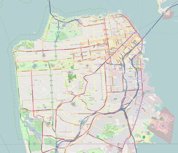 List of hills in San Francisco is located in San Francisco County
