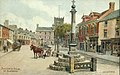 A c. 1920 postcard of Market Place, by A. R. Quinton. The building in the centre, latterly the Cyclists' Rest, was demolished in 1935[18]