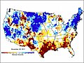 Image 15National map of groundwater and soil moisture in the United States. It shows the very low soil moisture associated with the 2011 fire season in Texas. (from Wildfire)
