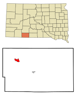 Location in Bennett County and the state of South Dakota