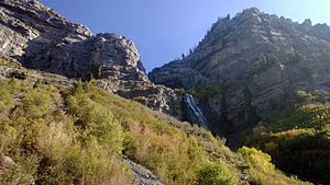 Several hiking trails ascend around Bridal Veil Falls.