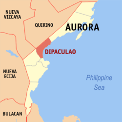 Map of Aurora with Dipaculao highlighted