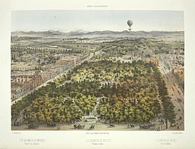 The Alameda of Mexico, taken from a balloon, Casimiro Castro, ca. 1869. New York Public Library.[12]