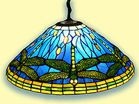 Tiffany dragonfly pendant lamp, designed c. 1903