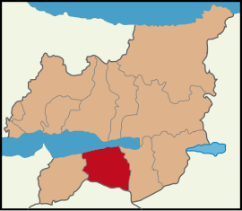 Map showing Gölcük District in Kocaeli Province