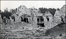 La Verte-Feuille Farm after its capture by the 2nd Infantry Division (United States) on the morning of 18 July 1918. At about the same time supporting tanks circled around the farm, elements of the 5th Marines charged out of the Foret de Retz to capture the farm.