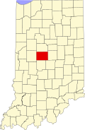 Boone County's location in Indiana