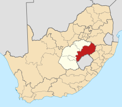 Location of Thabo Mofutsanyana District Municipality within Free State