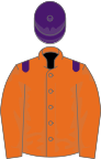 Orange, purple epaulettes, purple cap