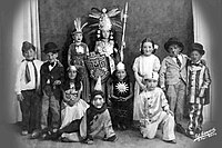 Children dressed for the La Paz Carnival at the Gismondi studio, c. 1941