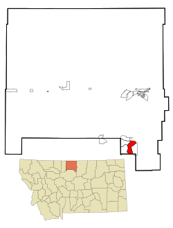 Location of Rocky Boy'sAgency, Montana