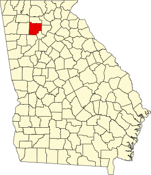 Map of Georgia highlighting Cherokee County