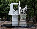 Monument for J.W. Thorbecke (2017) Thom Puckey. Carrara marble and Stainless Steel. Tornooiveld, Den Haag. Commissioned by the City of The Hague