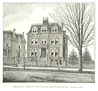 Samuel Heavenrich Residence in 468 Woodward Avenue built in 1874 and demolished in 1920s for the Woodward widening.