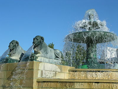 The Fountain of the Chateau d'Eau, (1809-1812), Pierre-Simon Girard, architect. originally at the corner of rue de Bondy and Boulevard Saint-Martin, now in Parc de la villette, 19th arrondissement.