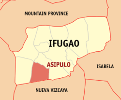 Map of Ifugao with Asipulo highlighted