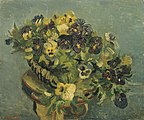 Basket of Pansies on a Small Table, (Tambourine with Pansies), 1886, Van Gogh Museum, Amsterdam (F244)