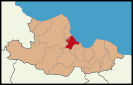 Map showing Atakum District in Samsun Province