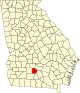 State map highlighting Tift County