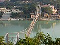 Ram Jhula, the bridge over the Ganges.